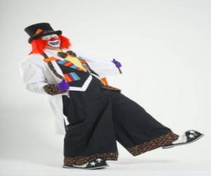 пазл Клоун с полной костюм клоуна, шляпы, парики, перчатки, галстук, брюки и большие большие ботинки